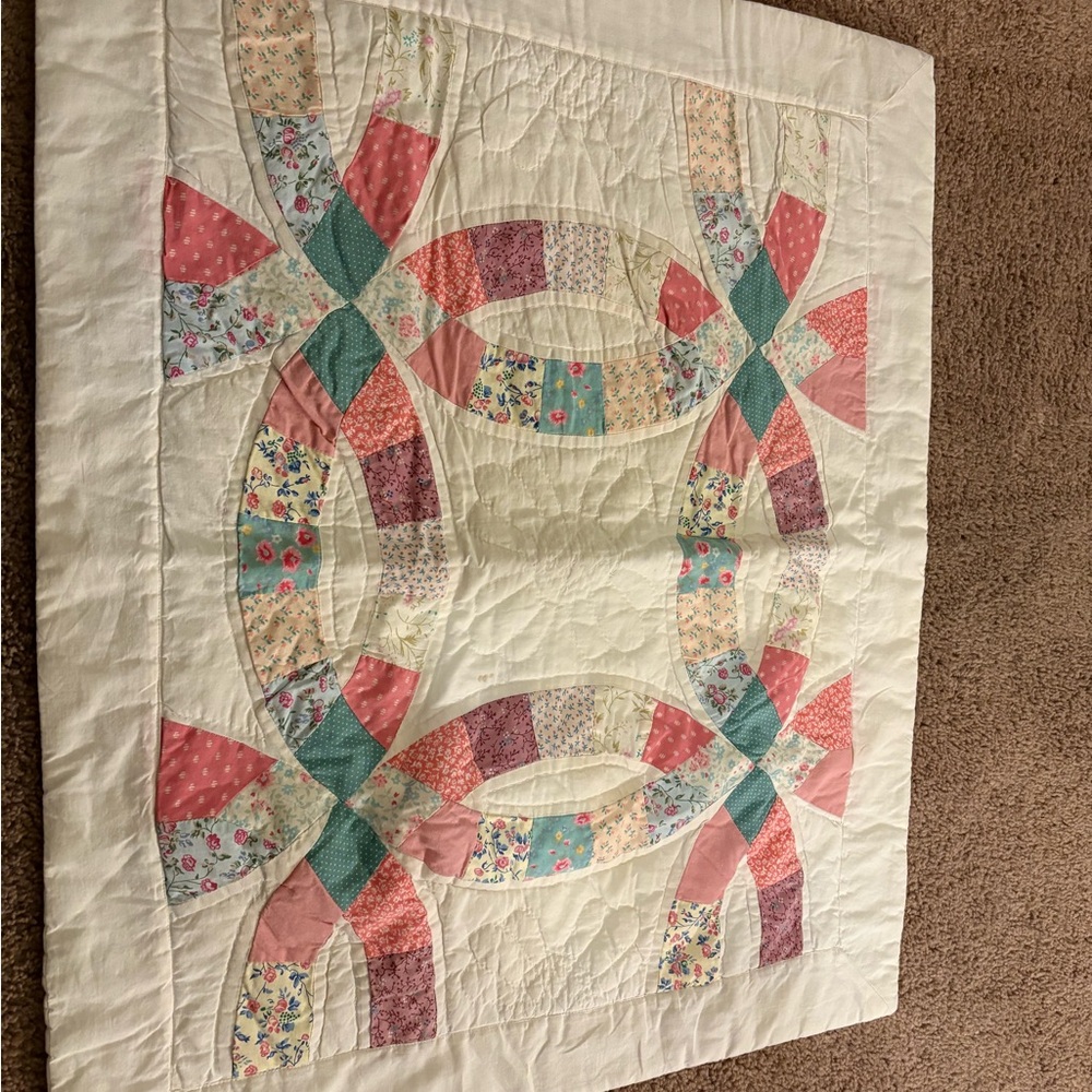 Vintage Wedding Ring Pillow Case Sham King Cottagecore (1)